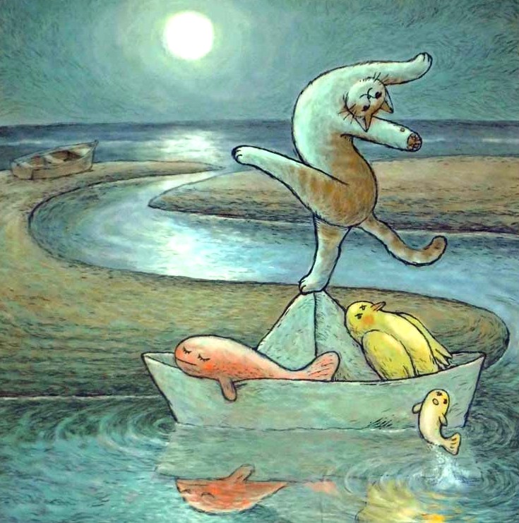 マイケル・ルーの絵画作品　タイトルは、初夏の夜